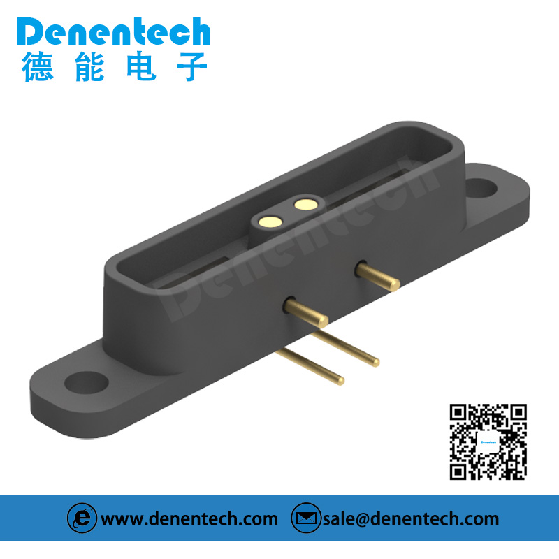 Denentech good quality factory directly Rectangular magnetic pogo pin 2P right angle female magnetic pogo pin charger